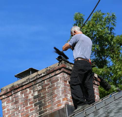 Residential chimney cleaning work