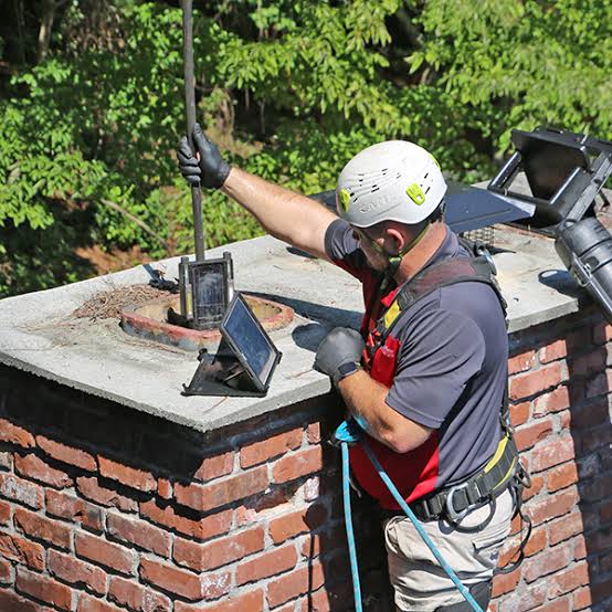 Chimney flue cleaning work